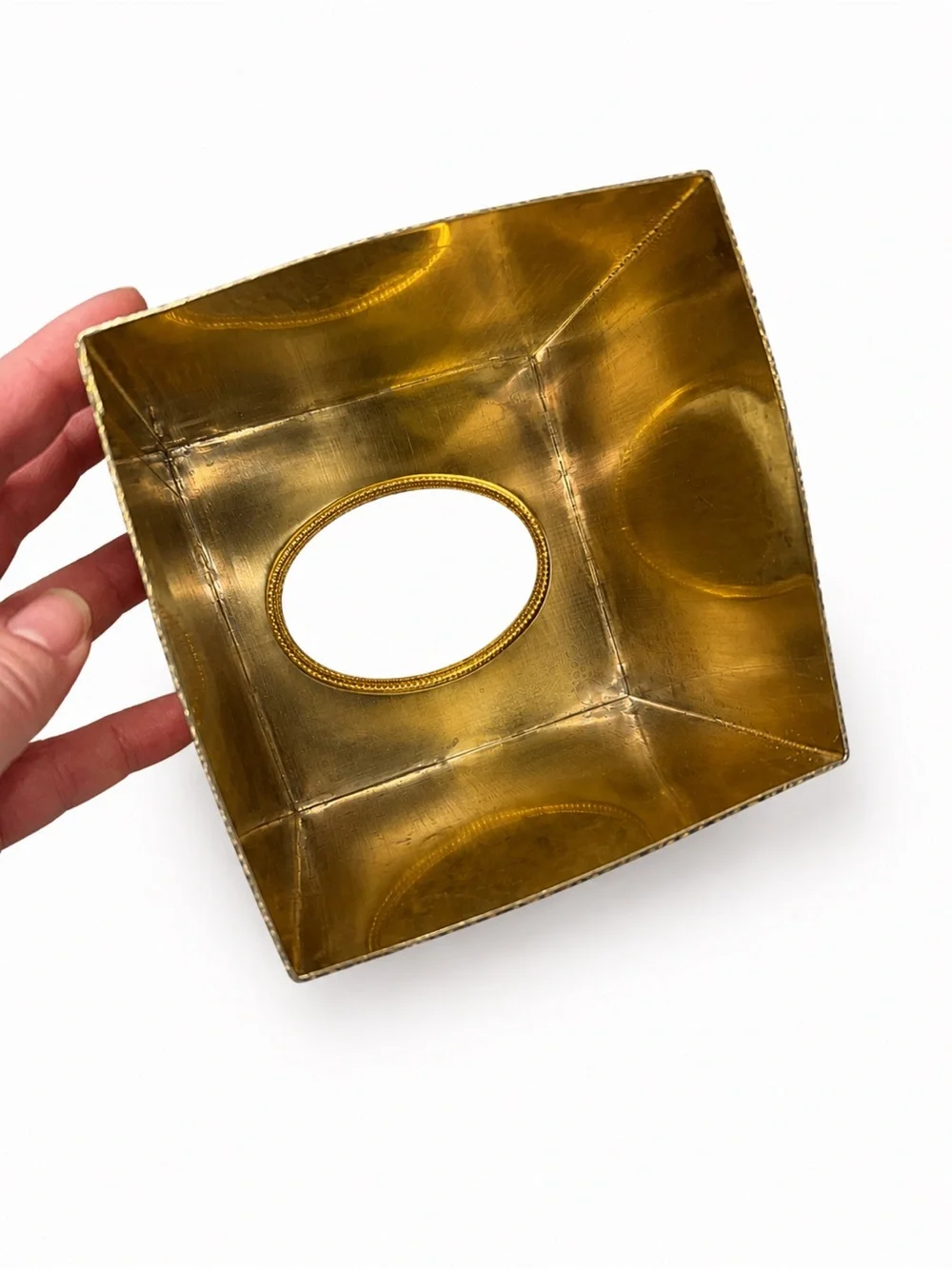 Vintage Hollywood regency gold butterfly tissue box